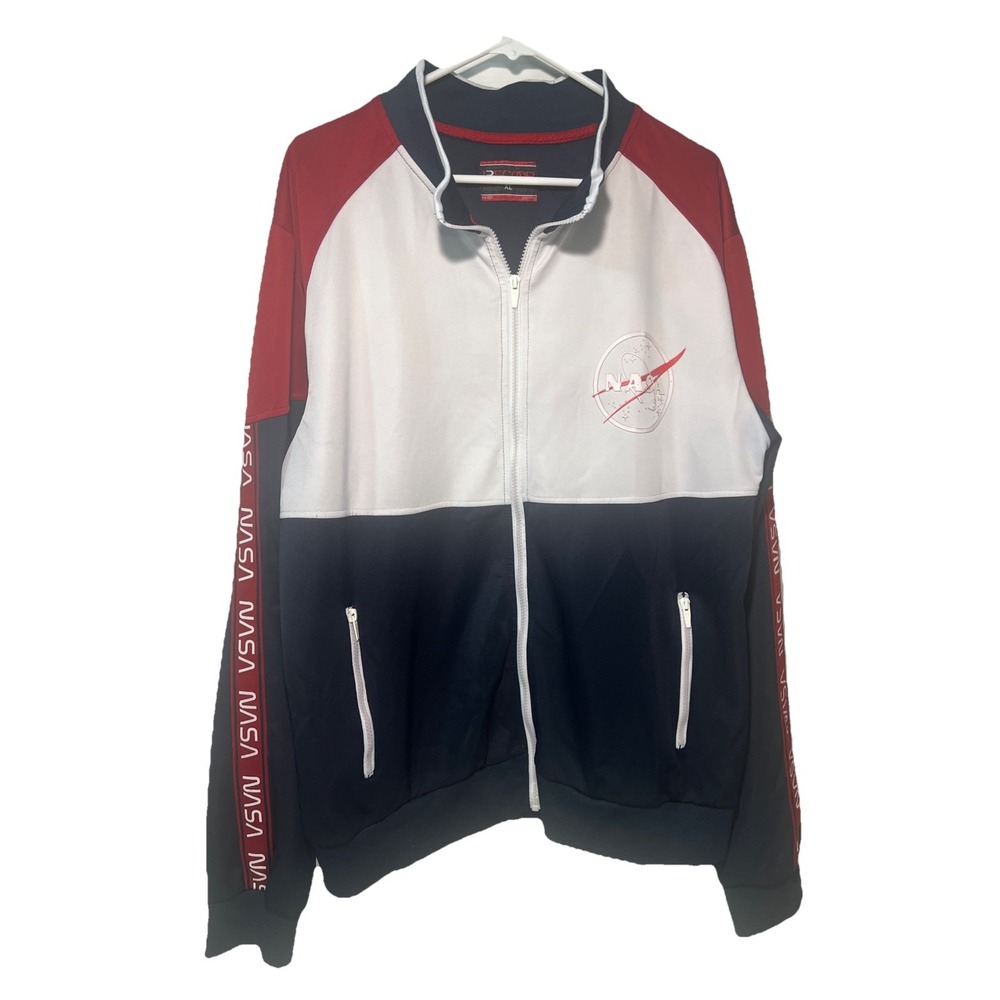 LRScoop NASA Track Suit Jacket Red White Blue Men's Size XL Unique NASA Logo